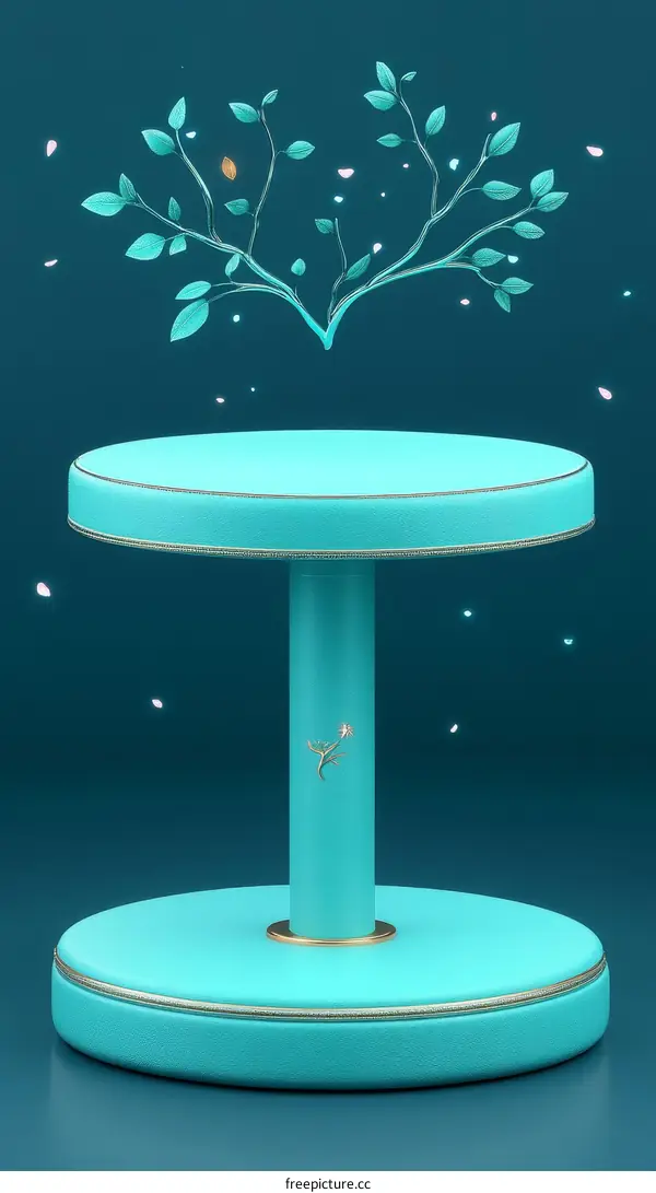 Elegant Teal Display Podium with Floating Branches