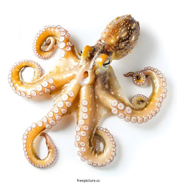 Fresh Octopus on White Background