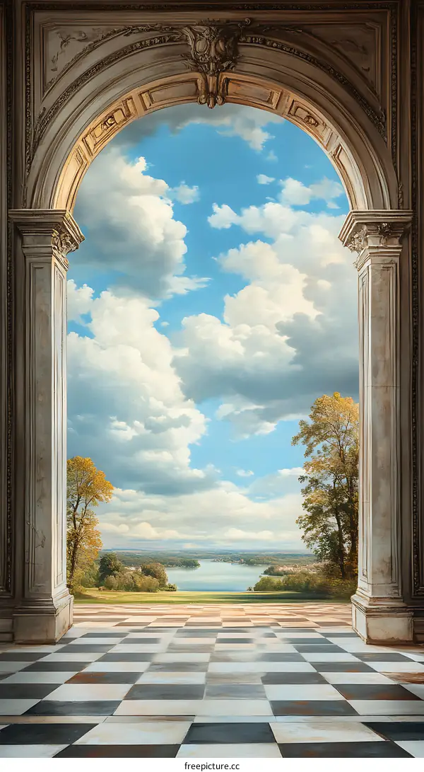 Archway Leading to a Beautiful Landscape