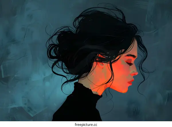 portrait of a girl with black hair