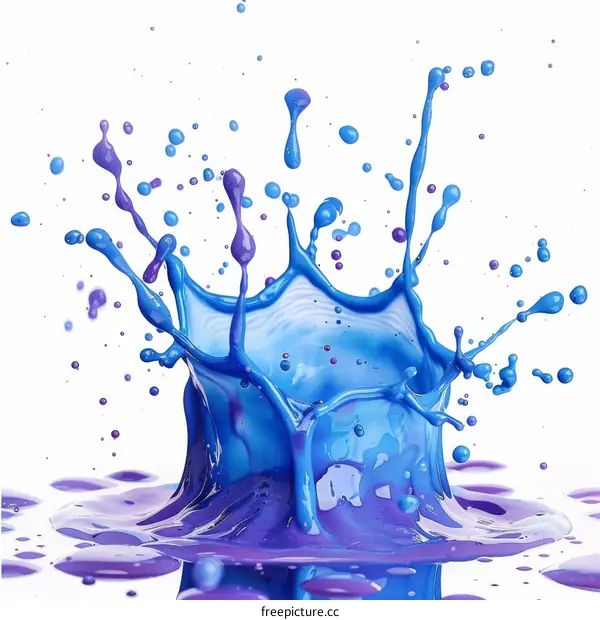 Dynamic Blue and Purple Liquid Splash