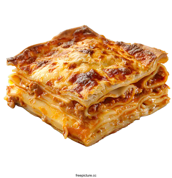 [Transparent Background PNG]Delicious Lasagna on White Background