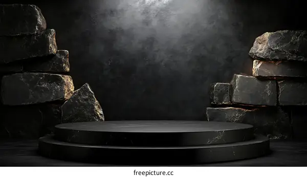 Dark Stone Product Display Podium