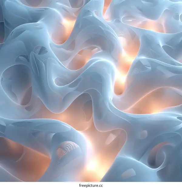 Abstract Light Blue Flowing Forms