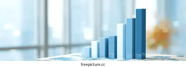 Business Growth Chart Illustration on Desk