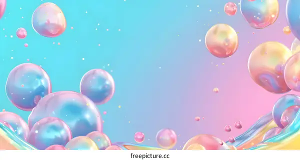 Abstract Colorful Bubbles 3D Render