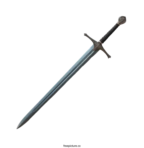 [Transparent Background PNG]Antique Medieval Steel Sword Illustration