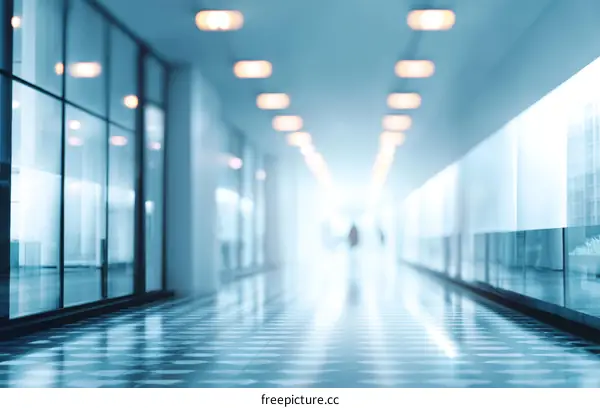 Modern Office Corridor with Large Windows
