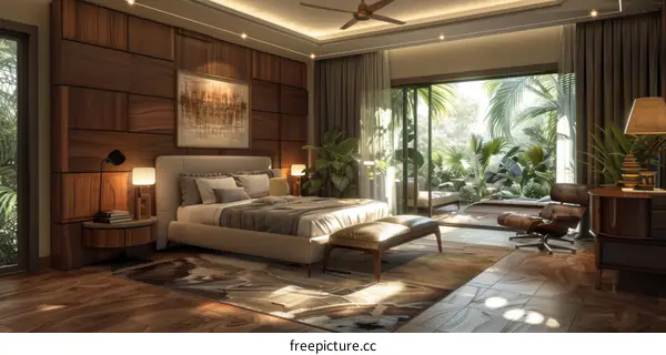 Luxury Tropical Bedroom Interior Design