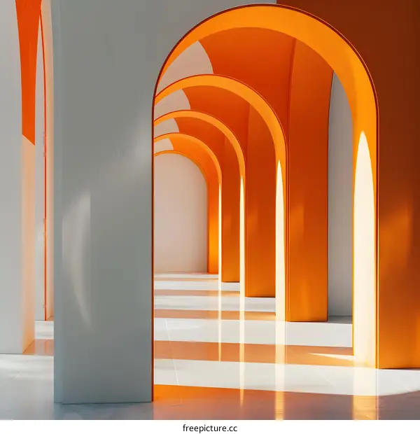 Modern Architecture With Orange Arches