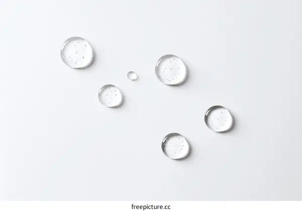 Clear Gel Drops on a White Surface