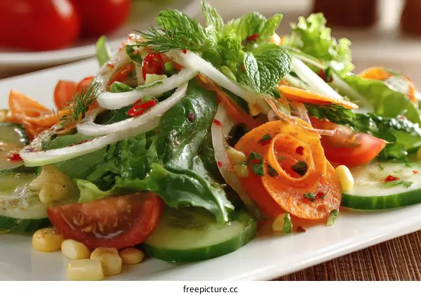 Delicious Vegetable Salad on a Plate