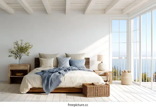 Coastal Bedroom Interior Design Illustration