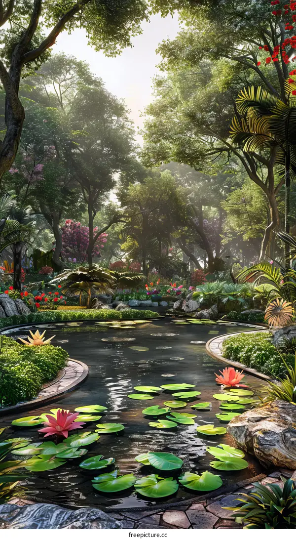 Tropical Paradise: A Botanical Garden in the Lush Rainforest