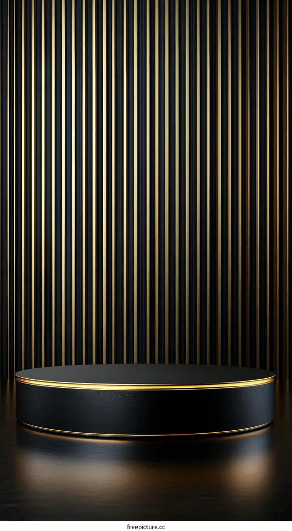 Luxury Black and Gold Round Platform Product Display