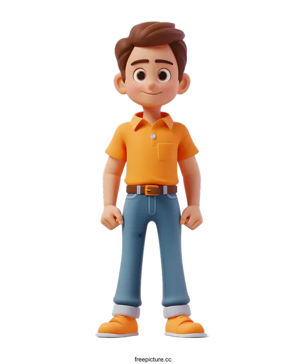 [Transparent Background PNG]3D Cartoon Boy Standing