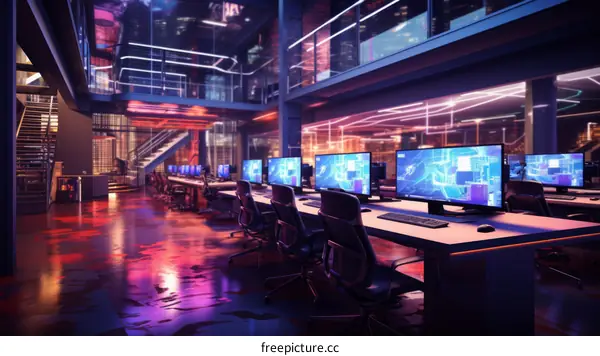 Futuristic gaming room