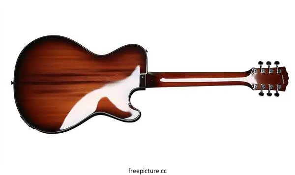 Wooden Electric Guitar Back View Image