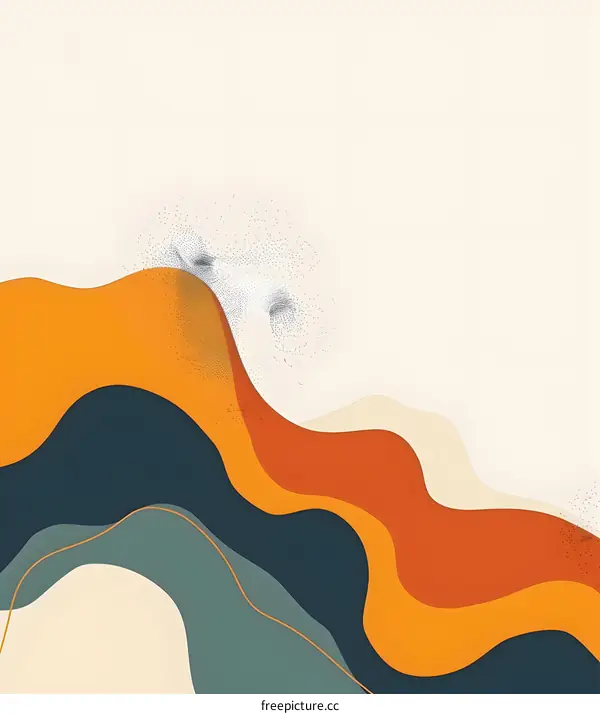 Abstract Wavy Lines Art Design Background