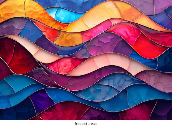 Colorful Stained Glass Waves