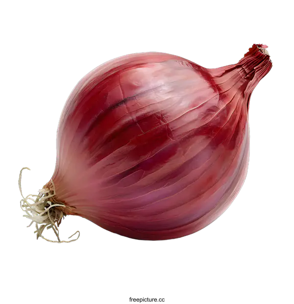 [Transparent Background PNG]Single red onion on white background