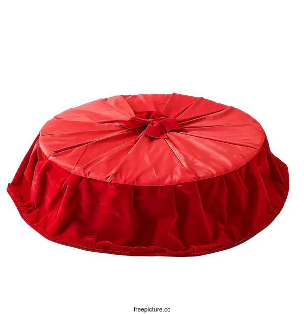 [Transparent Background PNG]Red Velvet Round Tablecloth with Bow