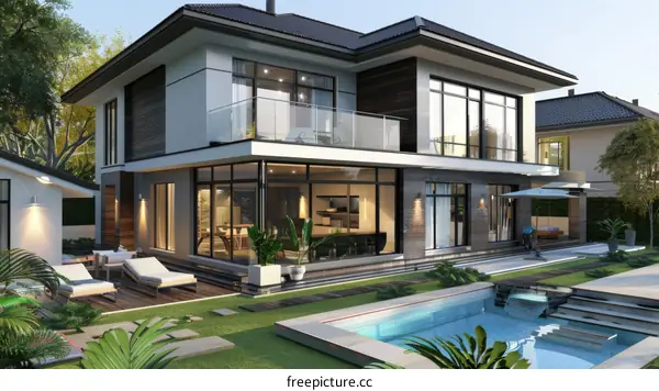 Modern Luxury Villa with Pool and Garden