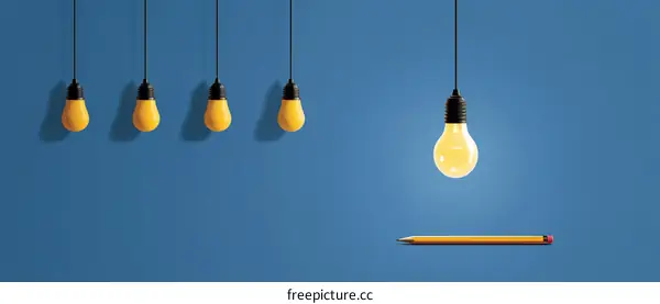 Innovative Ideas Light Bulb and Pencil