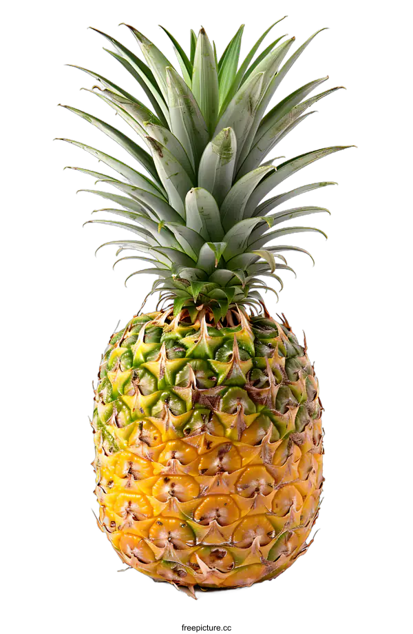 [Transparent Background PNG]Ripe Pineapple Fruit on White Background