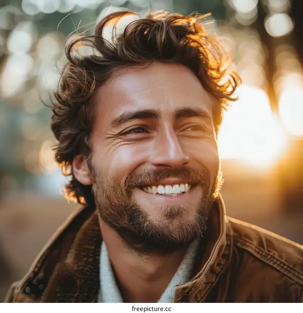 Smiling Man Outdoors Portrait