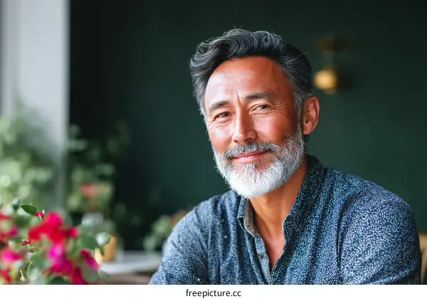 Portrait of a Smiling Senior Asian Man