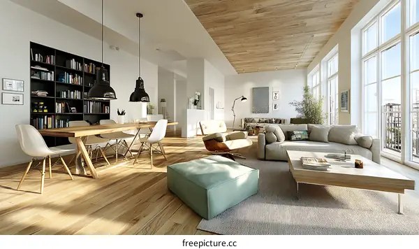 Modern Open-Plan Living Area Interior Design