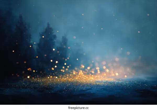 Night Forest Sparkle Background