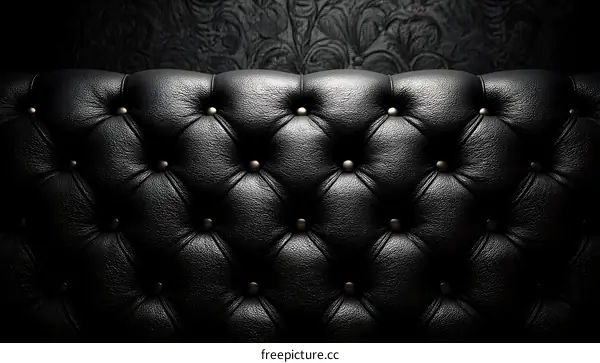 Black Leather Upholstery Detail