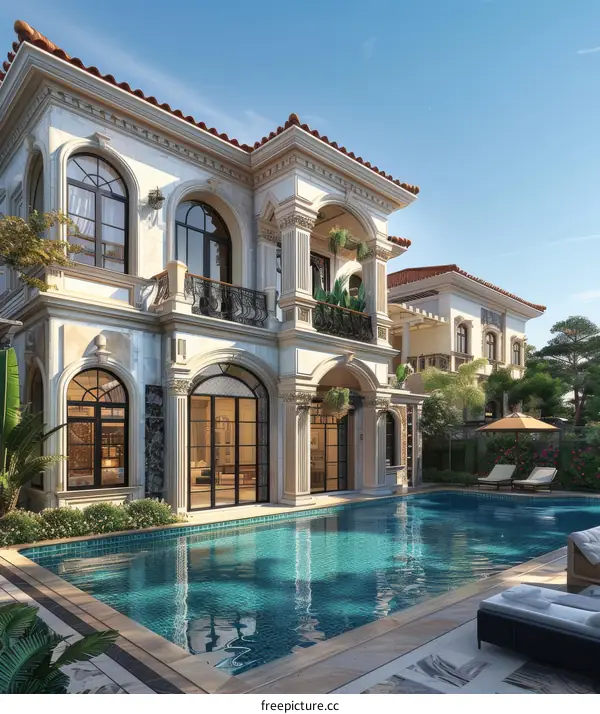Luxury Villa with Pool Exterior Design