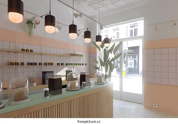 Minimalist Shop Interior Design With Light Wood Accents