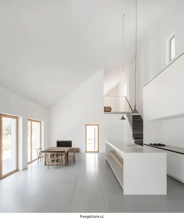 Modern Minimalist Kitchen and Dining Room Interior Design