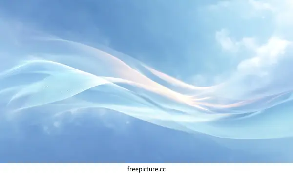 Abstract Light Blue Sky Background with Flowing Lines