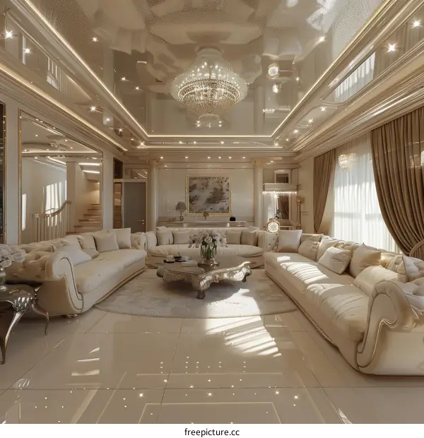 Luxury Living Room Interior Design Illustration