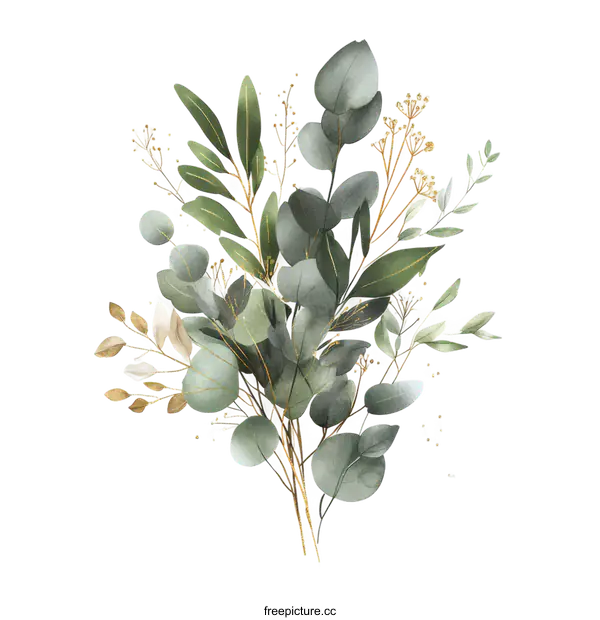 [Transparent Background PNG]Elegant Eucalyptus Floral Arrangement