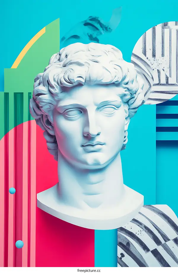 Abstract Art Sculpture with Colorful Shapes