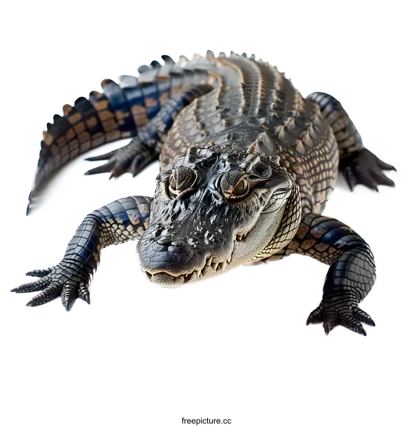 [Transparent Background PNG]Baby American Alligator on White Background