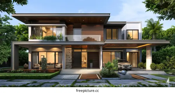 Modern Two-Story House Exterior Design