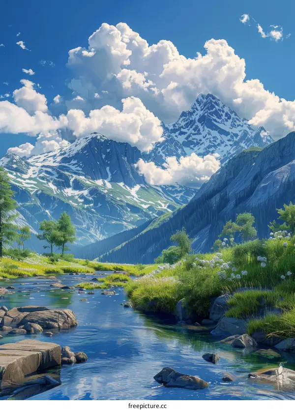 Majestic Mountain River Landscape