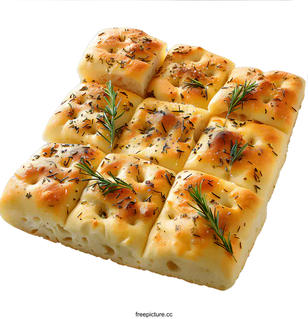 [Transparent Background PNG]Focaccia with rosemary