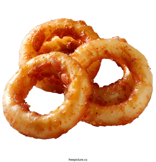 [Transparent Background PNG]three onion rings on a white background