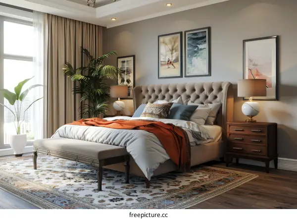Elegant Bedroom Interior Design with Artwork