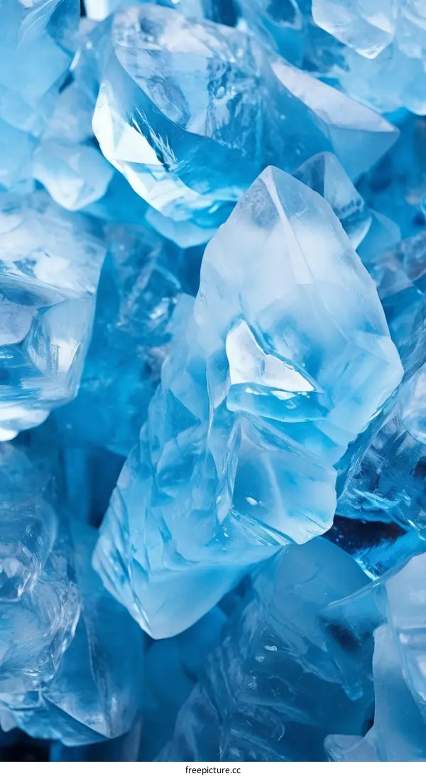 Blue ice cubes background