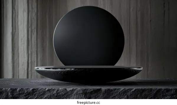Abstract Black Geometric Display Product Photography