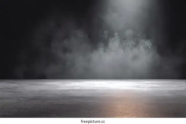 Empty Stage Studio Background with Spotlight and Smoke
